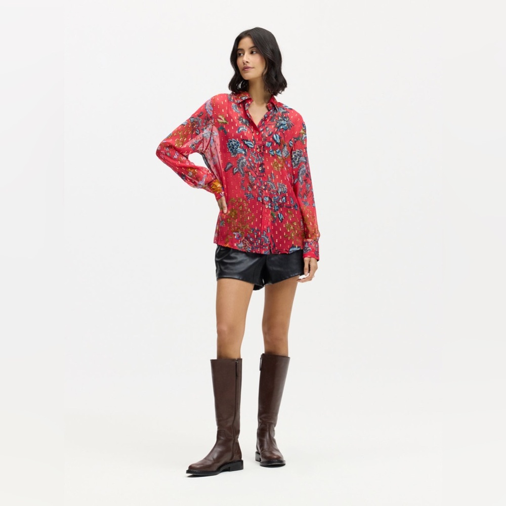 Robert Graham Red Floral Button Down Shirt